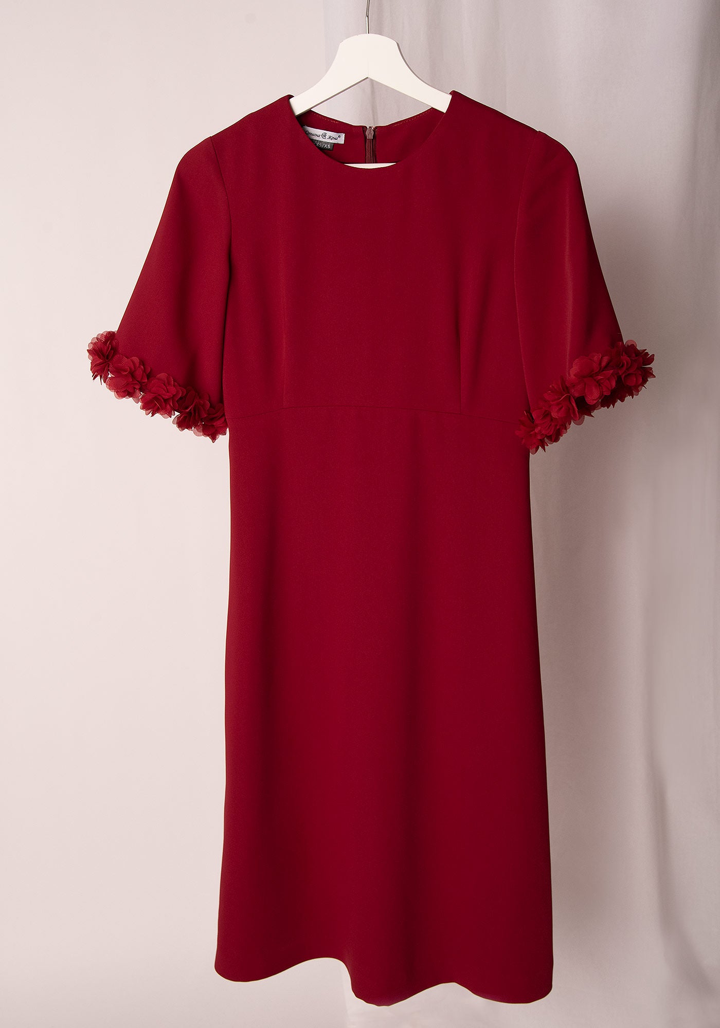 Women's A Line Midi Dress in Wine Red