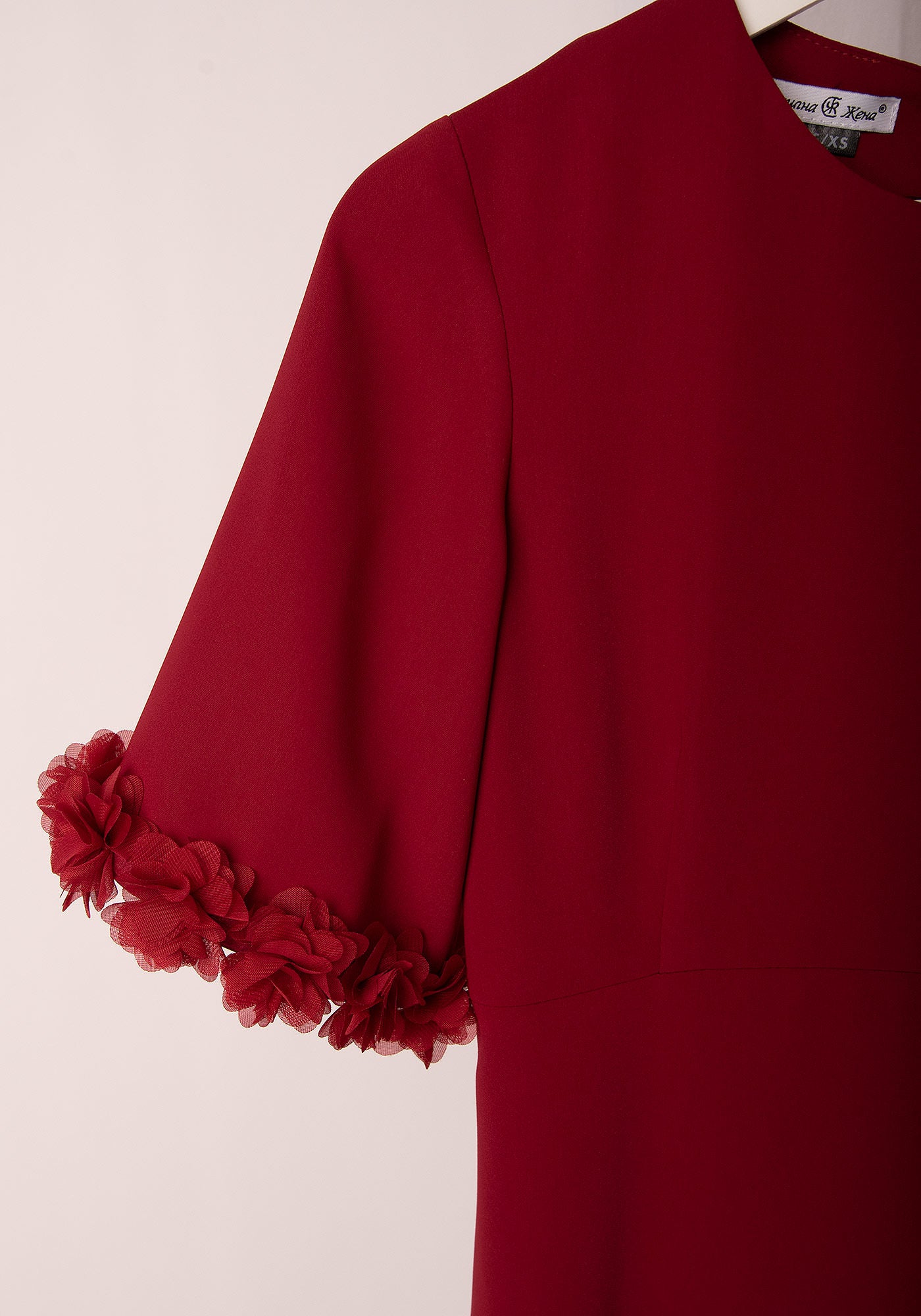 Women's A Line Midi Dress in Wine Red