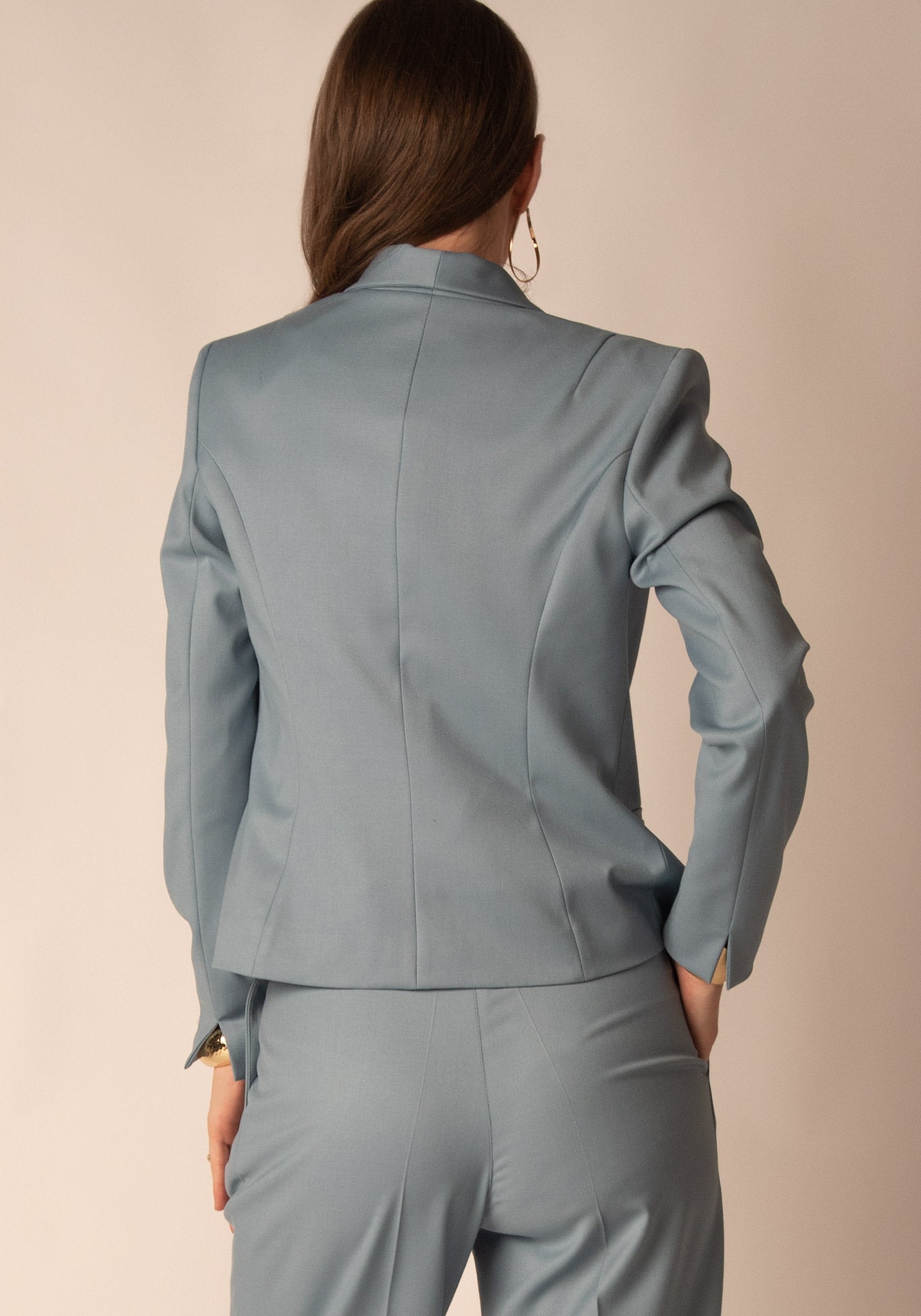 Tailored Shawl Collar Blazer in Dusty blue