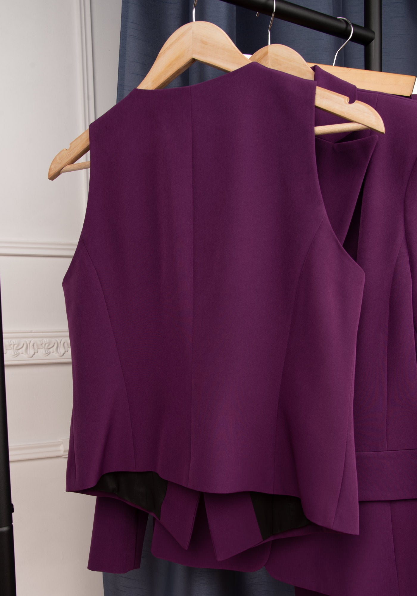 Single Breasted Tailored Women's Vest in Midnight Purple