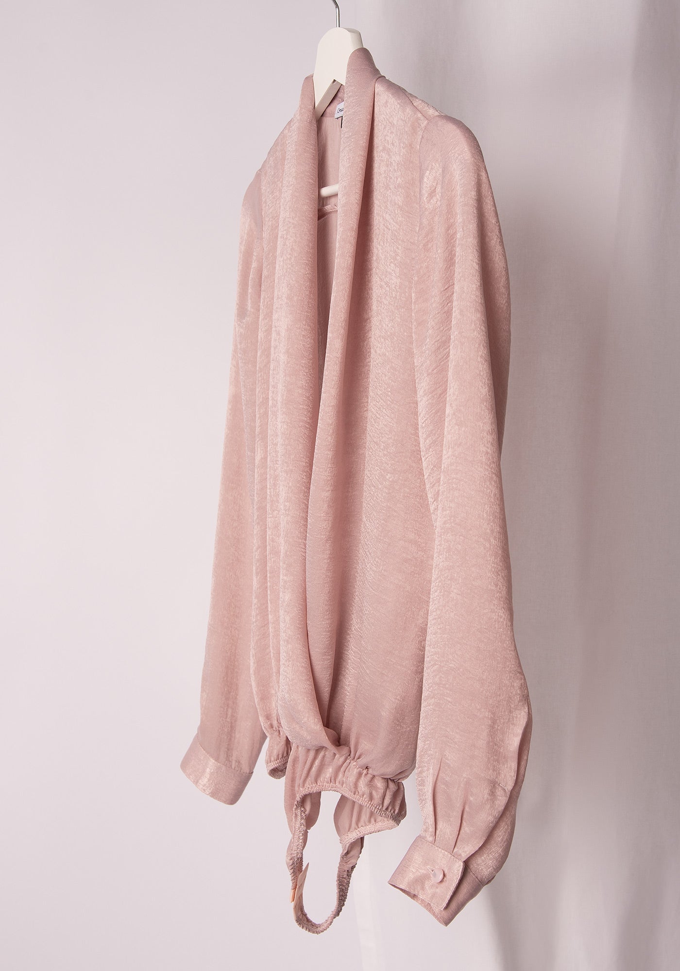 Wrap Front Women's Bodysuit Shirt in Blush