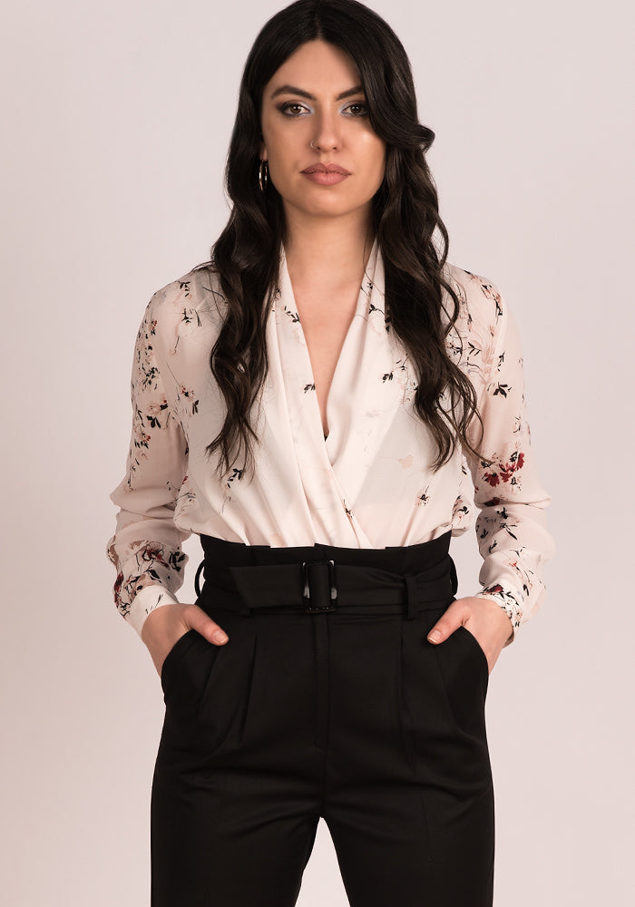 Women's Paper bag Slacks in Black 