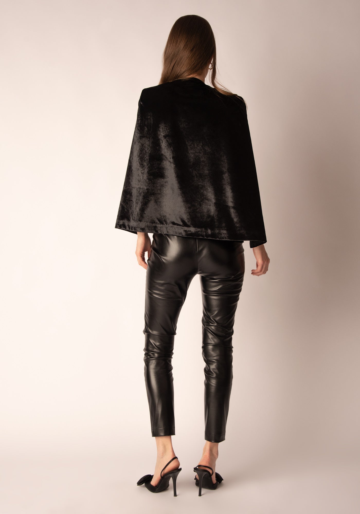 Women's Cape Blazer in Black velvet