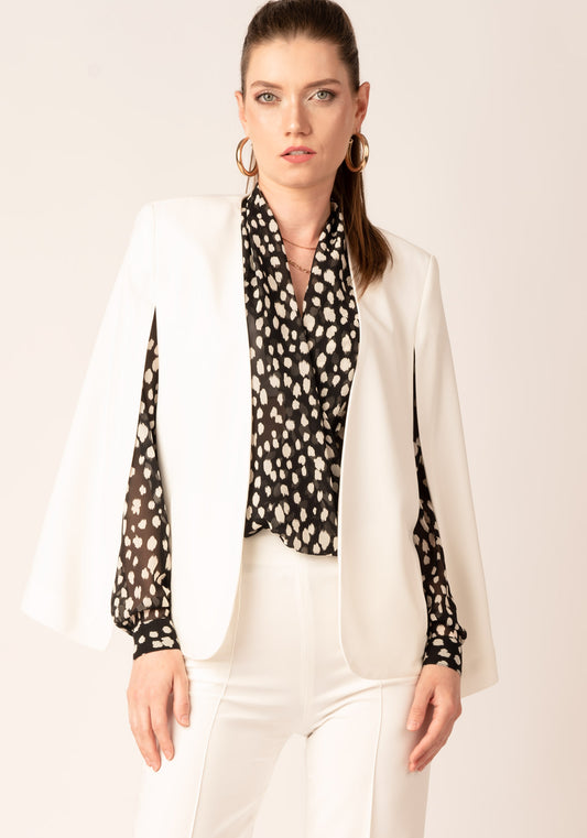Women's Cape Blazer in Ecru