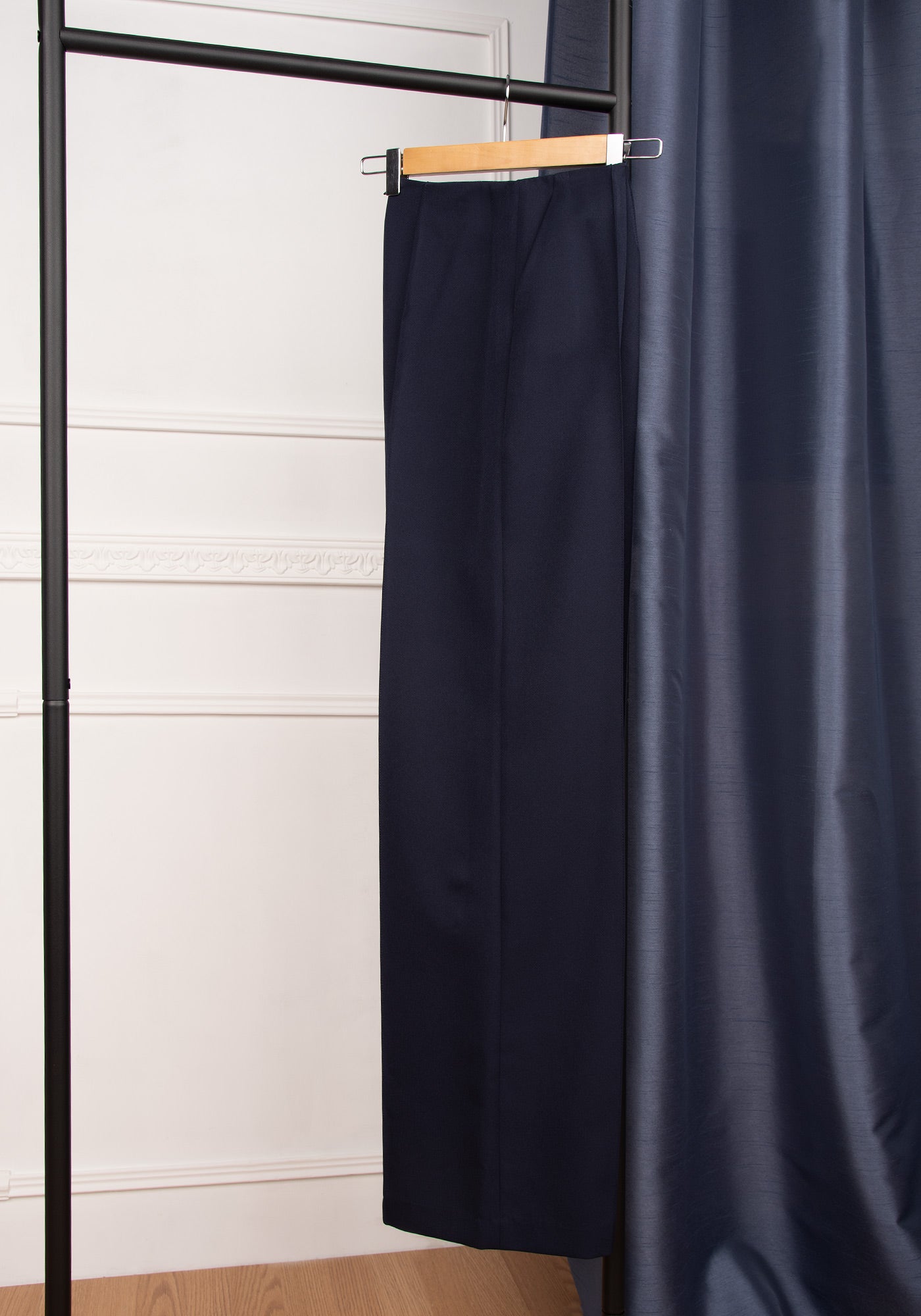 Women's High Waisted Wide Leg Trousers in Navy