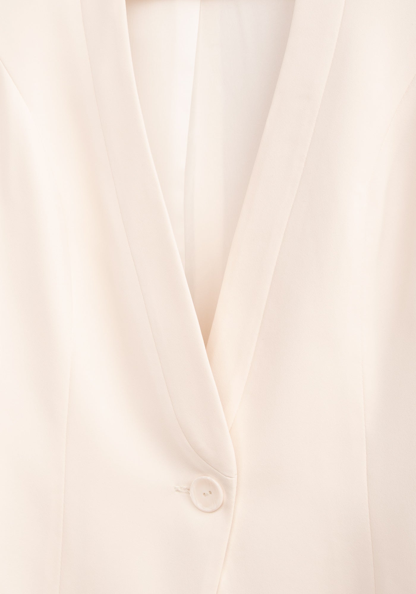 Women's Tailored Single breasted Blazer with Cropped Sleeves in Ecru